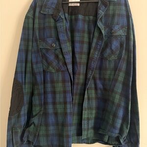 Goodfellow & Co Blue and Green Plaid Shirt Jacket